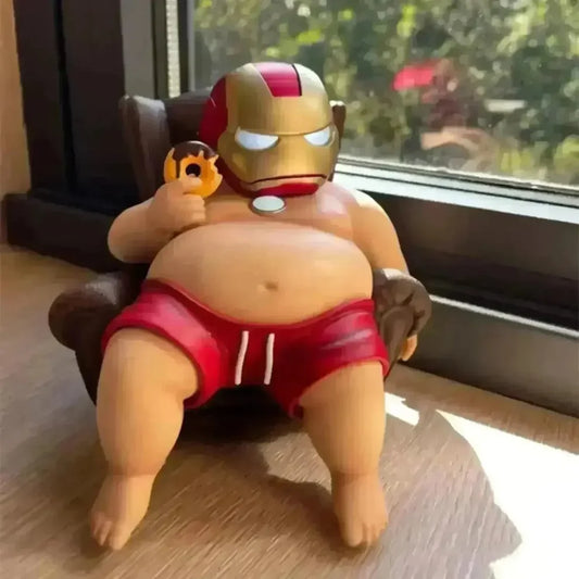 Funny Chubby Iron Man Sitting Figure – Marvel Avengers Premium PVC Collectible Cartoon Display Statue