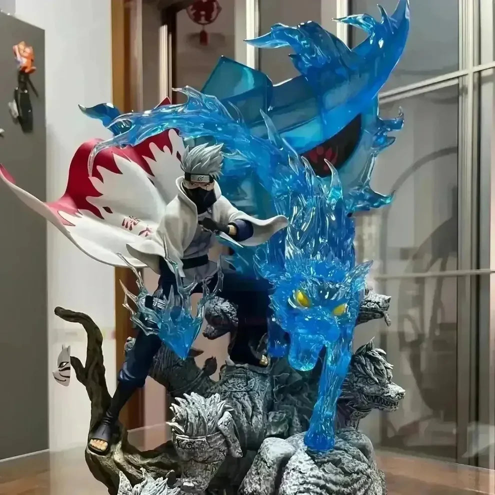 Naruto Kakashi Hatake 27cm PVC Figure – Blue Water Dragon Battle Diorama Collectible Statue