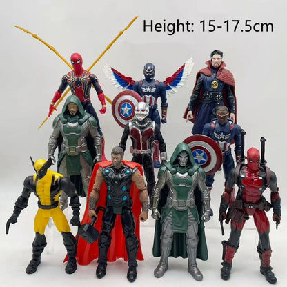 Marvel 10-Piece Superhero Figure Set – Spider-Man, Captain America, Thor, Wolverine, Deadpool & More