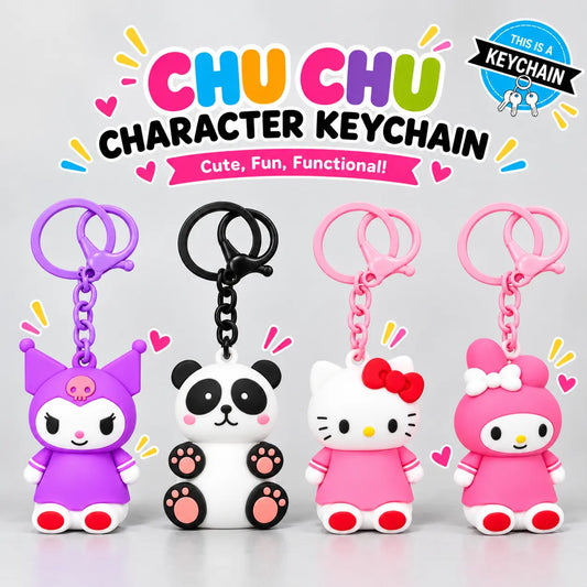 Cute Kawaii Character Keychain – Kuromi, Hello Kitty & My Melody Bag Charm