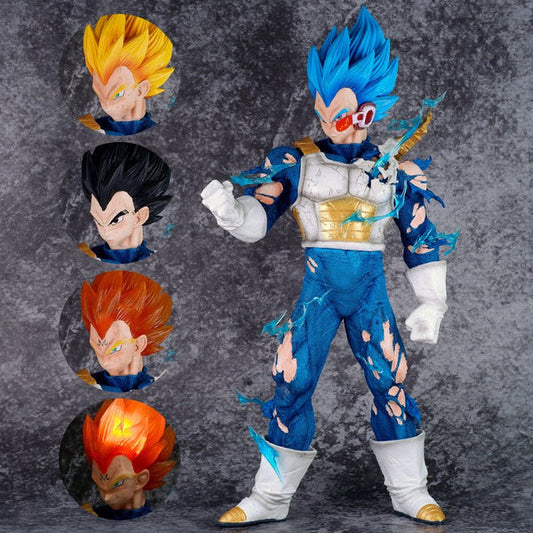Dragon Ball Super Vegeta Elite Warrior PVC Statue – 32cm Premium Anime Collectible Figure with 3 Interchangeable Heads