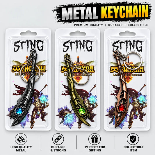 League of Legends STING Metal Keychain – Gaming Collectible Keyring