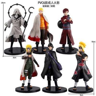 Naruto Shippuden 6-Piece PVC Figure Set – Naruto, Sasuke, Minato, Gaara, Deidara & Sage of Six Paths