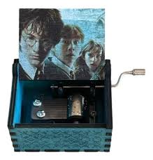 Harry Potter Wooden Music Box | Harry, Ron & Hermione Hand Crank Collectible