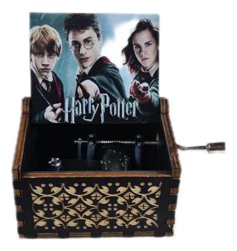 Harry Potter Wooden Music Box | Harry, Ron & Hermione Hand Crank Collectible