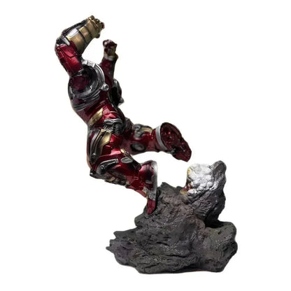 Hulkbuster statue rear view showing armor and diorama base
