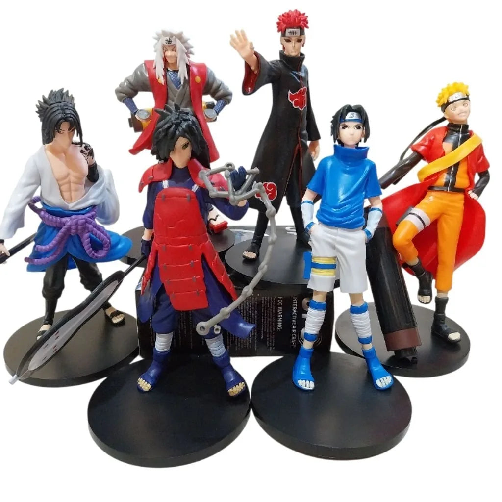 Naruto 6-Piece Figure Set – Sasuke, Jiraiya, Itachi, Naruto & Madara 18–20cm Collectibles