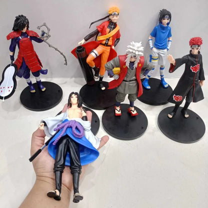 Naruto 6-Piece Figure Set – Sasuke, Jiraiya, Itachi, Naruto & Madara 18–20cm Collectibles
