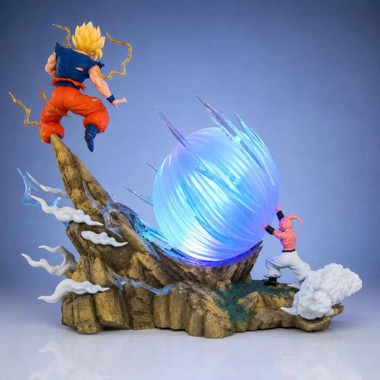 Goku vs Kid Buu Spirit Bomb Figure 26cm – Dragon Ball SSJ3 PVC Battle Diorama Statue
