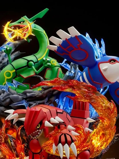 Pokémon Groudon Kyogre Rayquaza Weather Trio Statue – Hoenn Legendary Pokémon Diorama