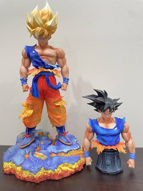 Super Saiyan Goku Figure 35cm – Dragon Ball PVC Collectible Statue with Rocky Energy Base
