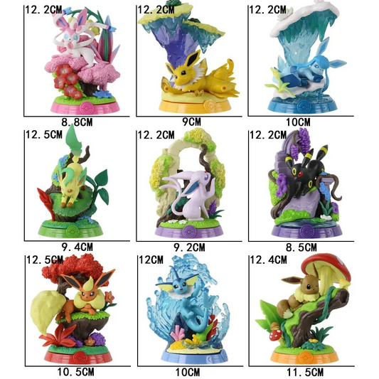 Pokémon Eeveelution 9-Piece Figure Set – Eevee & All 8 Evolutions Collectible Display Figures