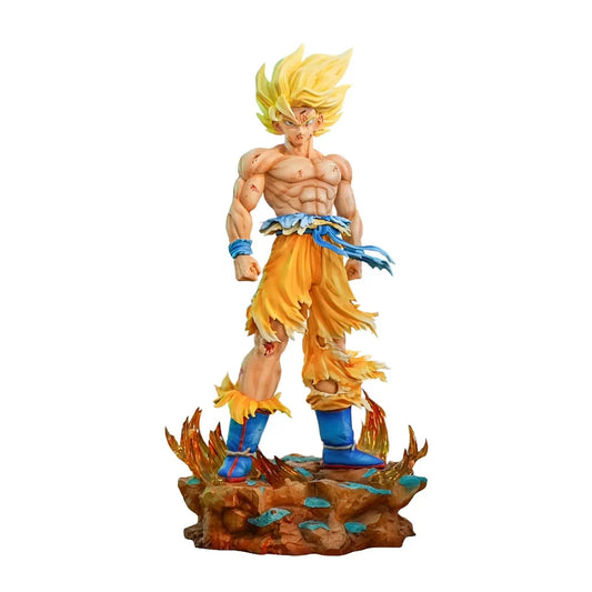 Super Saiyan 2 Goku Figure 35cm – Dragon Ball PVC Battle Statue with Rocky Energy Base