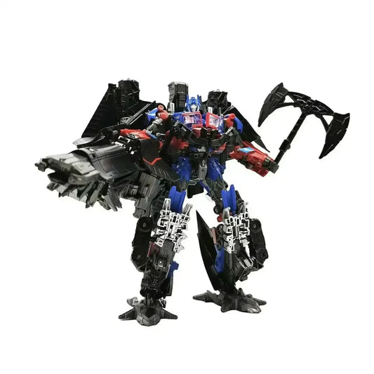TW-1124 Articulated Transforming-Style Robot Action Figure – Red & Blue Mecha with Large Weapon