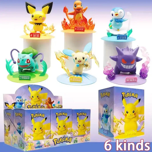 Pokémon 6-Piece Figure Set – Piplup, Gengar, Dedenne, Pichu, Charmander & Bulbasaur Collectibles