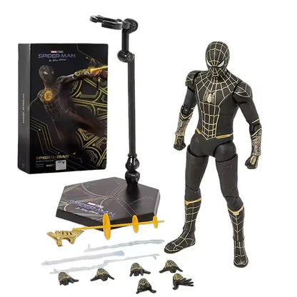 Spider-Man Black & Gold 1/10 Scale Action Figure – Marvel Collectible with Web Effects