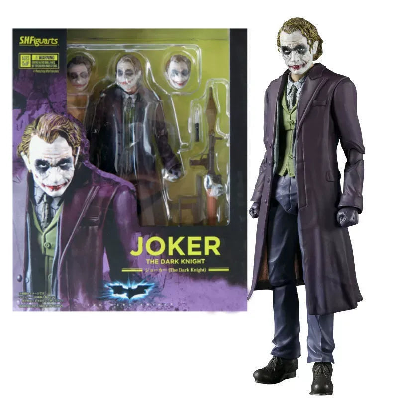 The Joker The Dark Knight 1/12 Scale Style Articulated Action Figure – Purple Coat Collectible with Interchangeable Heads & Accessories