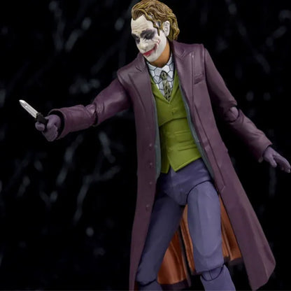 The Joker The Dark Knight 1/12 Scale Style Articulated Action Figure – Purple Coat Collectible with Interchangeable Heads & Accessories