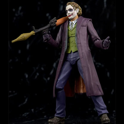 The Joker The Dark Knight 1/12 Scale Style Articulated Action Figure – Purple Coat Collectible with Interchangeable Heads & Accessories