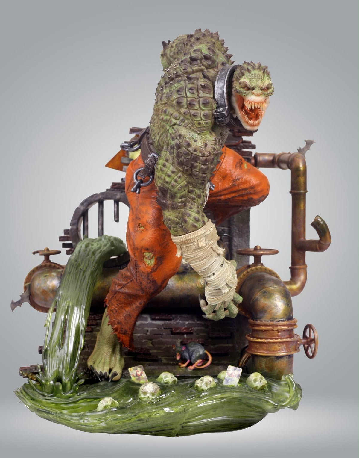 Killer Croc statue front full diorama view