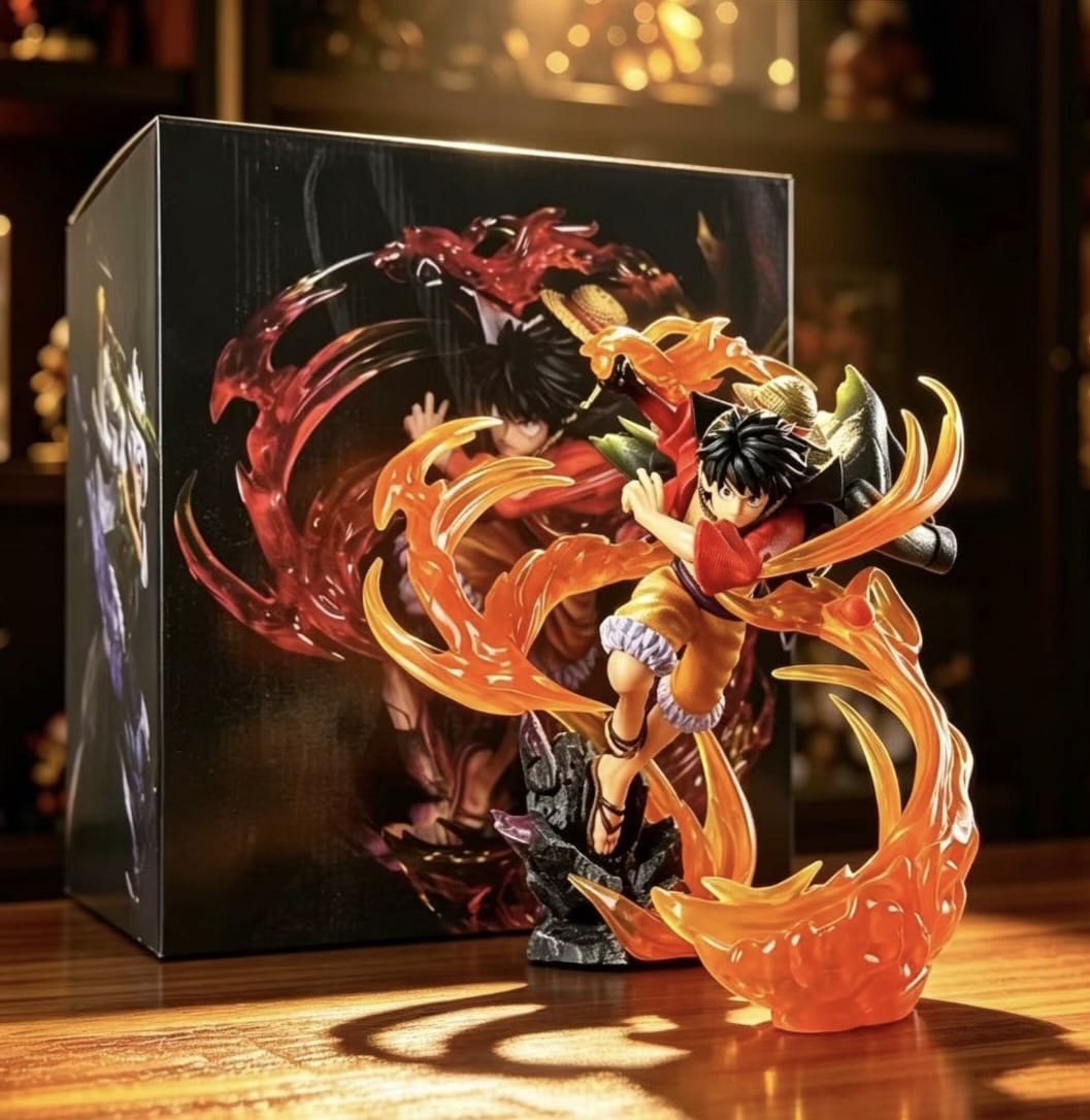 Monkey D. Luffy Gear 4 PVC anime figure with orange effect display base