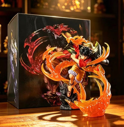 Monkey D. Luffy Gear 4 PVC anime figure with orange effect display base