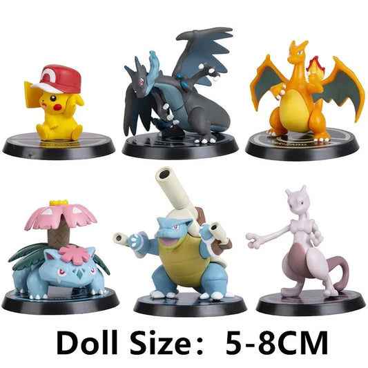 Pokémon 6-Piece Figure Set – Mewtwo, Mega Charizard X, Blastoise, Venusaur, Charizard & Pikachu Collectibles