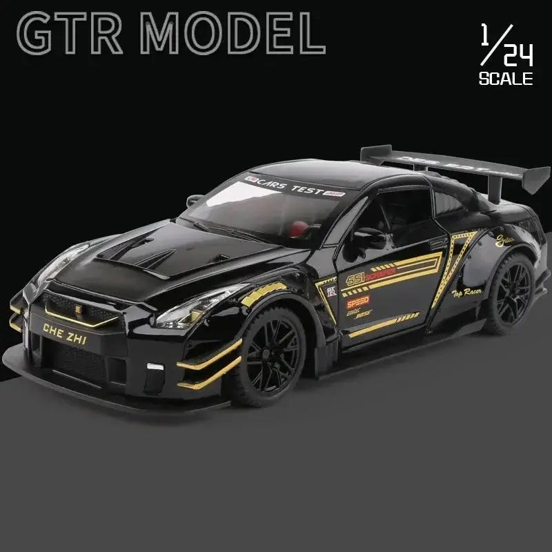 Racing Sports Car Die-Cast Model – Pull-Back Car with Lights, Sound & Openable Doors
