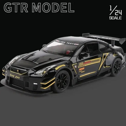 Racing Sports Car Die-Cast Model – Pull-Back Car with Lights, Sound & Openable Doors