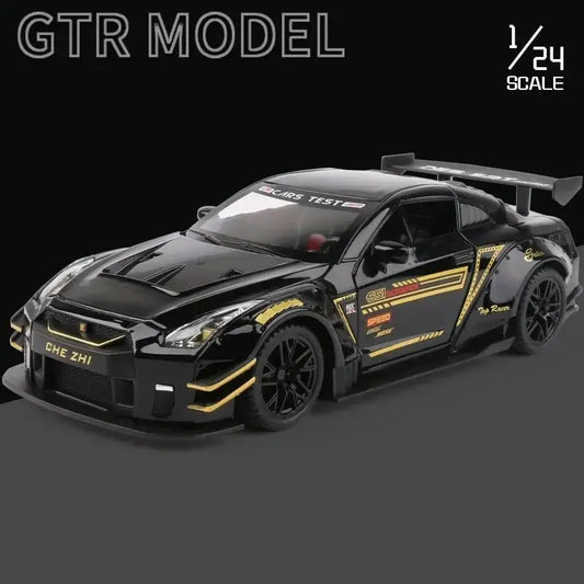 Racing Sports Car Die-Cast Model – Pull-Back Car with Lights, Sound & Openable Doors