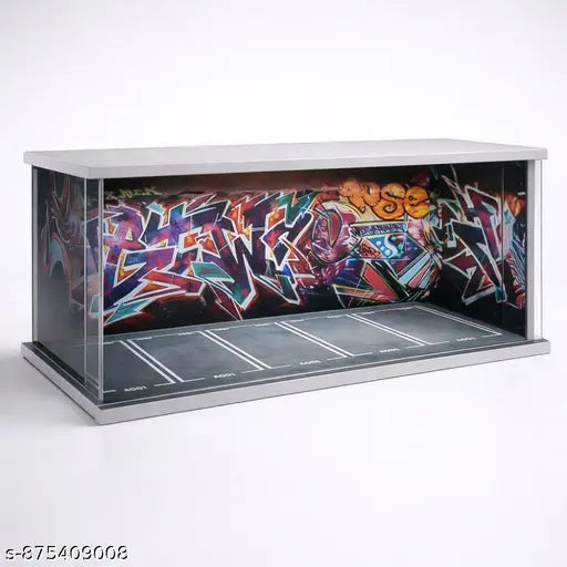 1:64 Scale Graffiti Parking Diorama – LED Urban Garage Scene for Model Cars