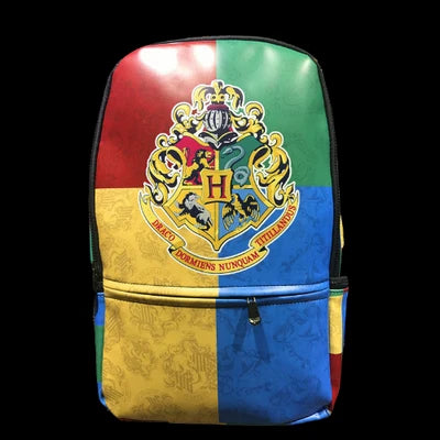 Harry Potter Hogwarts Crest Backpack – All Four Houses Multicolor School Bag