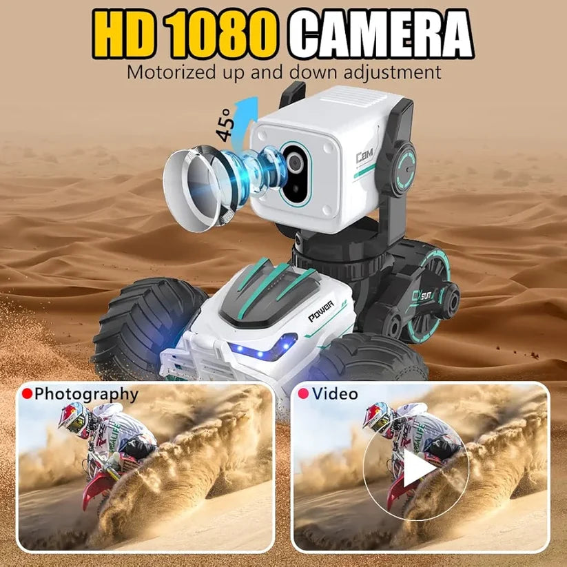 RC Camera Car with Remote Control & Display – Futuristic Off-Road Stunt Vehicle