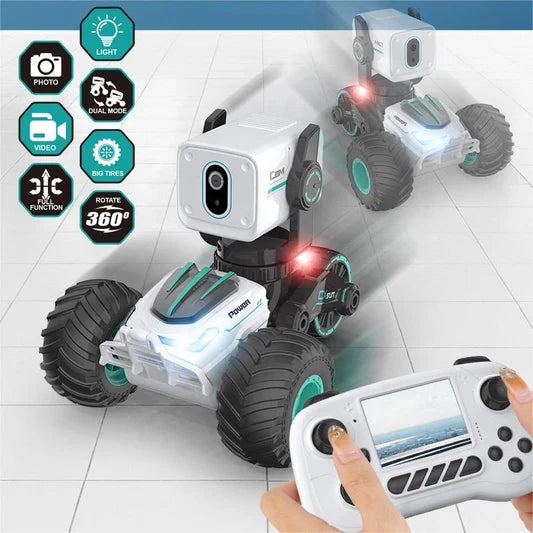 RC Camera Car with Remote Control & Display – Futuristic Off-Road Stunt Vehicle