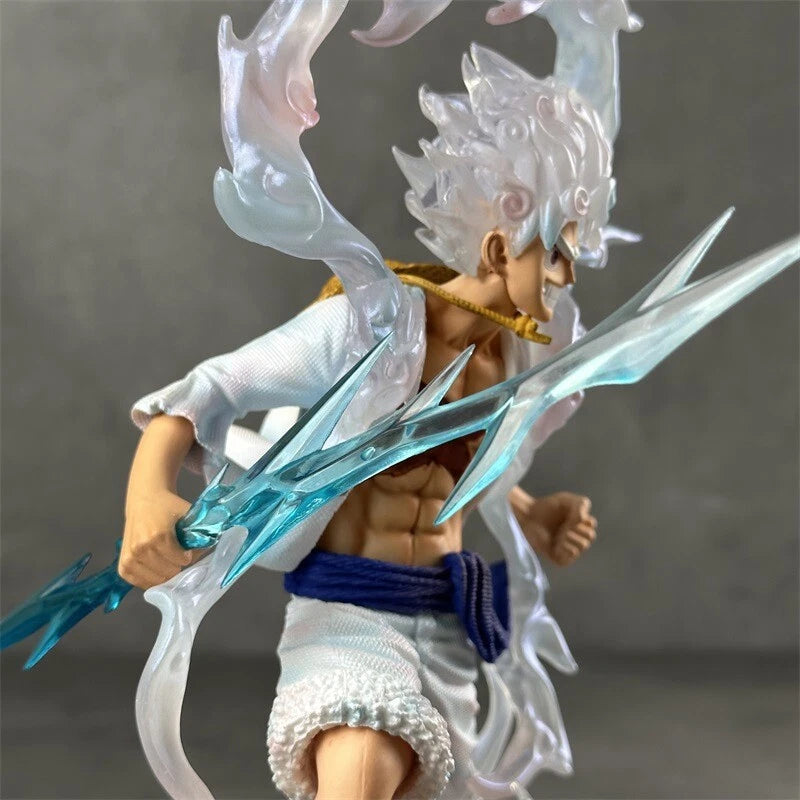 One Piece Monkey D. Luffy Gear 5 Figure – Dynamic Battle Diorama Statue with Cloud Effects