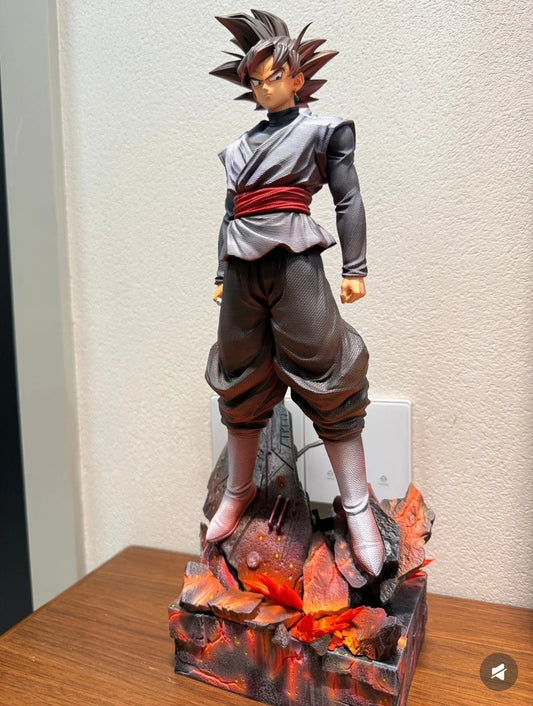 Goku Black Dragon Ball Super Figure – Dynamic Battle Pose Collectible Statue with Destroyed Ground Diorama Base