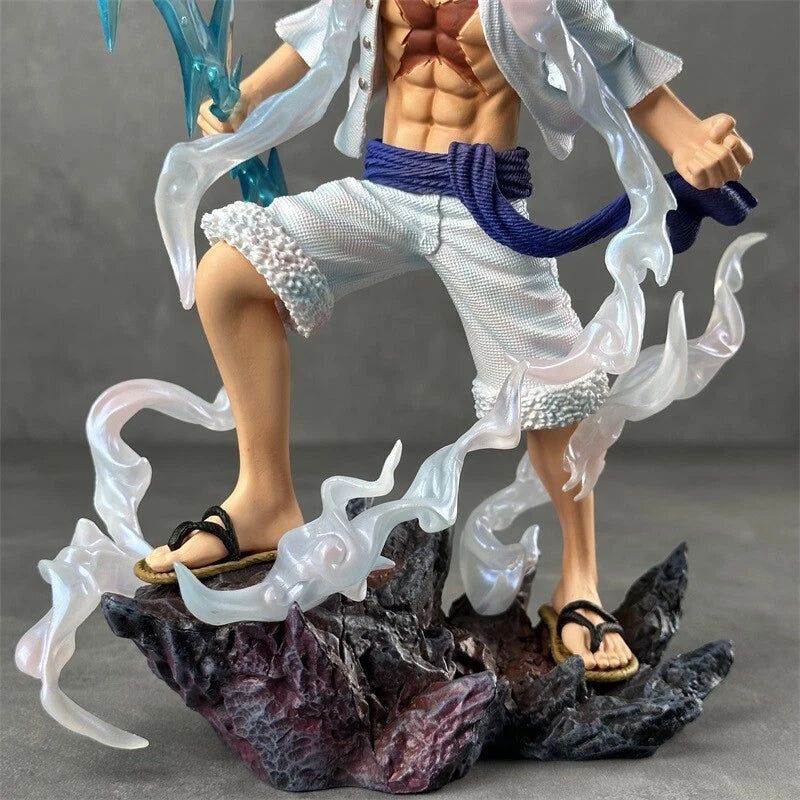 One Piece Monkey D. Luffy Gear 5 Figure – Dynamic Battle Diorama Statue with Cloud Effects
