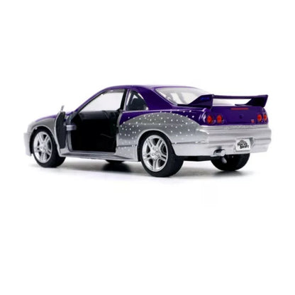 Jada Fast & Furious 1995 Nissan Skyline GT-R BCNR33 1:32 Die-Cast Model Car – Silver & Purple