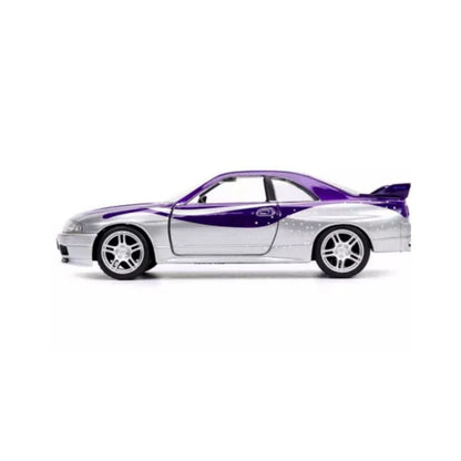 Jada Fast & Furious 1995 Nissan Skyline GT-R BCNR33 1:32 Die-Cast Model Car – Silver & Purple