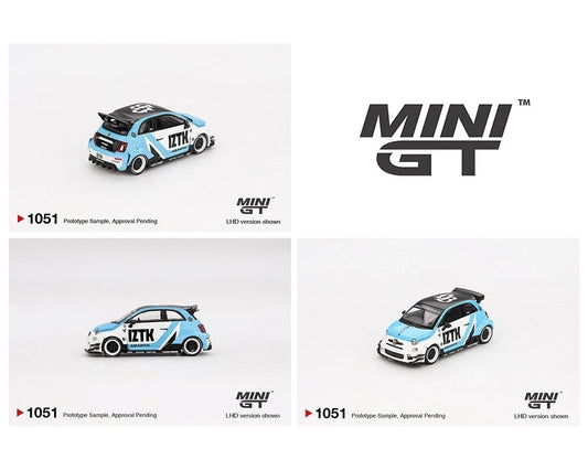 MINI GT #1051 Abarth 595 LB-WORKS × Abas Works IZTK 1:64 Die-Cast Model Car