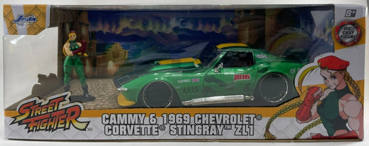 Jada Street Fighter Cammy White & 1969 Corvette Stingray ZL1 1:24 Die-Cast Set