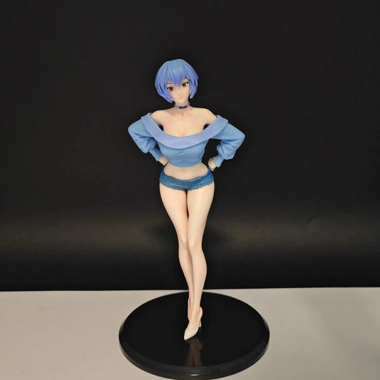 Rei Ayanami Evangelion Figure – 22cm Casual Outfit Anime Collectible with Unit-00 Base