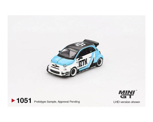 MINI GT #1051 Abarth 595 LB-WORKS × Abas Works IZTK 1:64 Die-Cast Model Car