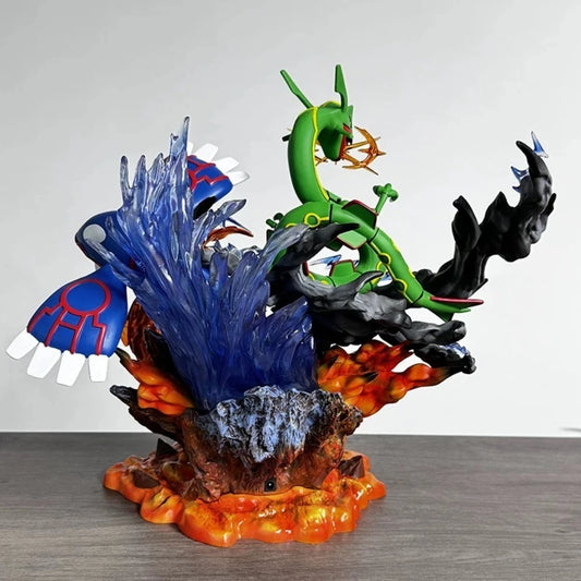 Pokémon Rayquaza Kyogre Groudon Weather Trio Battle Diorama Statue