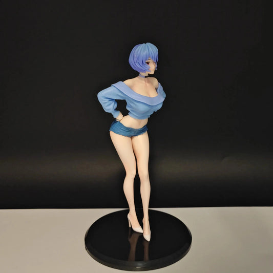 Rei Ayanami Evangelion Figure – 22cm Casual Outfit Anime Collectible with Unit-00 Base