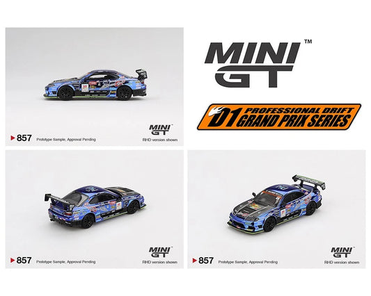 MINI GT Nissan Silvia S15 D-MAX Racing #46 1:64 Die-Cast Model – 2023 D1 Grand Prix