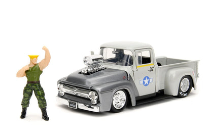 Street Fighter Guile 1956 Ford F-100 1:24 Die-Cast with Figure – Jada Toys