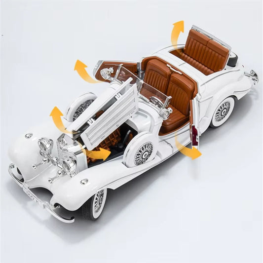 1:18 500K Vintage Alloy Model Car – Classic Luxury Roadster with Opening Parts