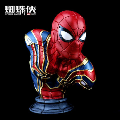 Iron Spider Spider-Man Bust Figure – Marvel Red Blue & Gold Armor Collectible Display Statue