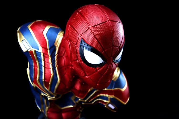 Iron Spider Spider-Man Bust Figure – Marvel Red Blue & Gold Armor Collectible Display Statue